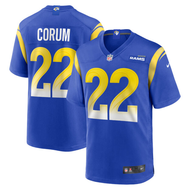 Men's Nike Blake Corum Royal Los Angeles Rams Game Player Jersey