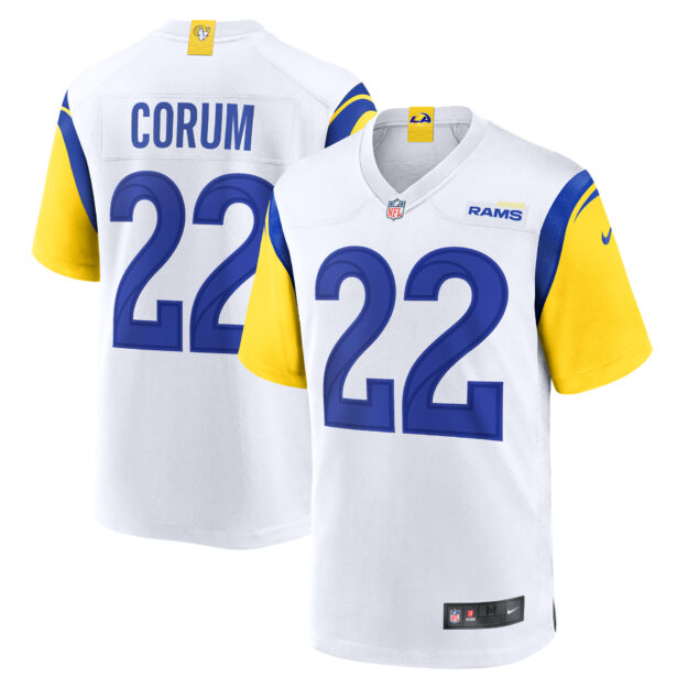 Men's Nike Blake Corum White Los Angeles Rams Game Jersey