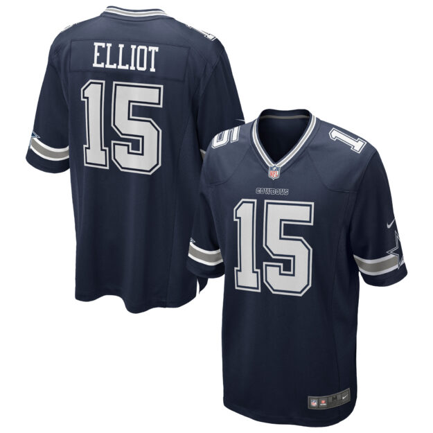 Men's Nike Ezekiel Elliott Navy Dallas Cowboys Team Game Jersey