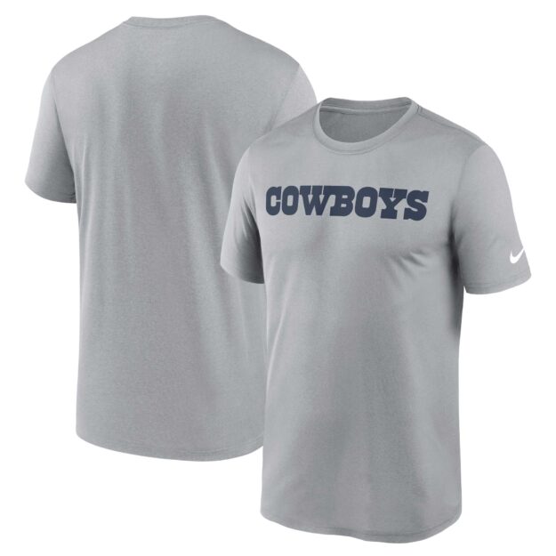 Men's Nike Gray Dallas Cowboys Legend Wordmark Performance T-Shirt