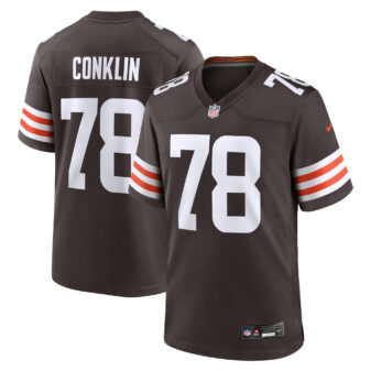 Men's Nike Jack Conklin Brown Cleveland Browns Team Game Jersey