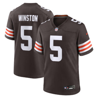 Men's Nike Jameis Winston Brown Cleveland Browns Team Game Jersey