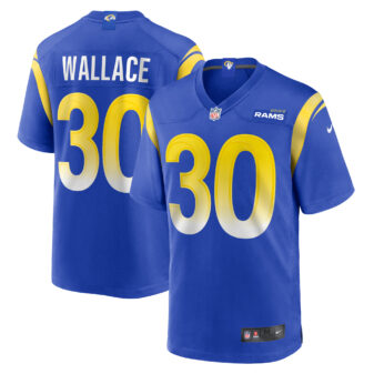 Men's Nike Josh Wallace Royal Los Angeles Rams Game Jersey