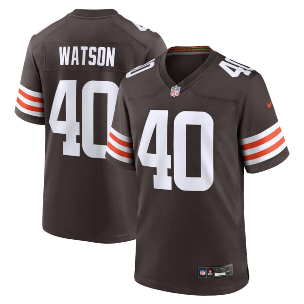 Men's Nike Nathaniel Watson Brown Cleveland Browns Team Game Jersey