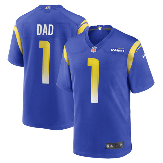 Men's Nike Number 1 Dad Royal Los Angeles Rams Game Jersey