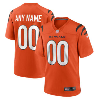 Men's Nike Orange Cincinnati Bengals Alternate Game Custom Jersey