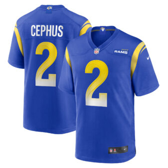 Men's Nike Quintez Cephus Royal Los Angeles Rams Team Game Jersey