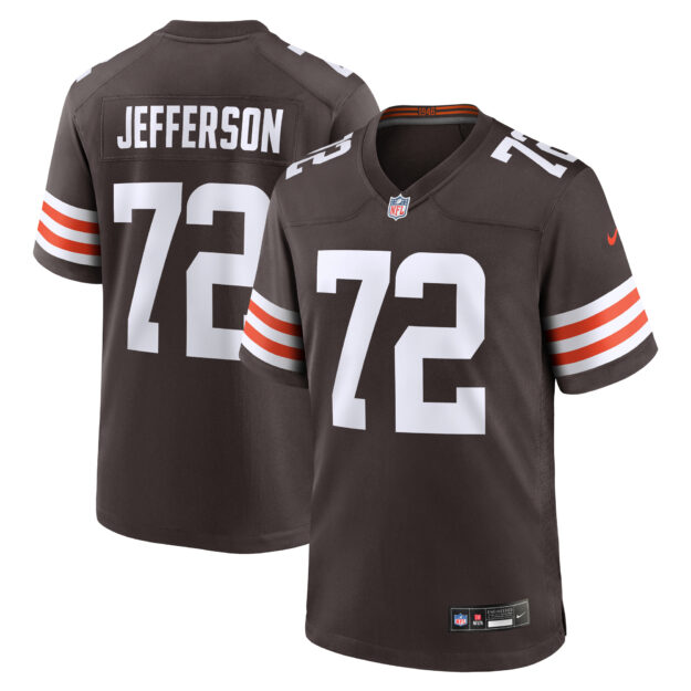 Men's Nike Quinton Jefferson Brown Cleveland Browns Team Game Jersey