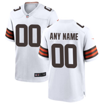 Men's Nike White Cleveland Browns Custom Game Jersey