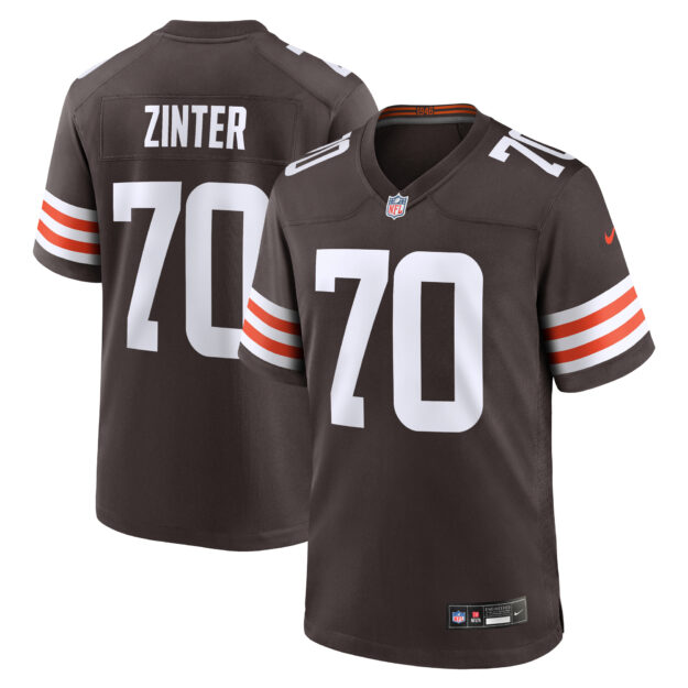 Men's Nike Zak Zinter Brown Cleveland Browns Team Game Jersey