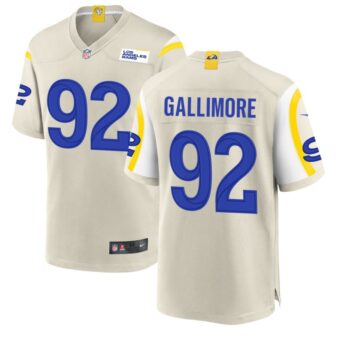 Neville Gallimore Men's Nike Los Angeles Rams Bone Custom Game Jersey