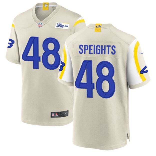 Omar Speights Men's Nike Los Angeles Rams Bone Custom Game Jersey