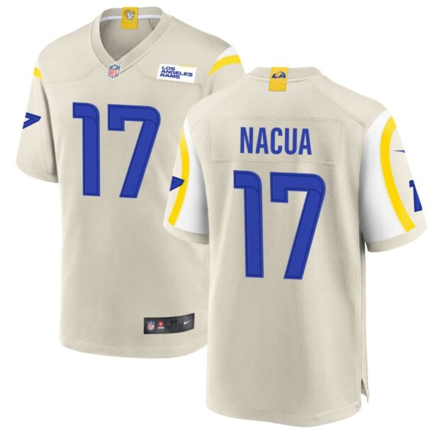 Puka Nacua Men's Nike Los Angeles Rams Bone Custom Game Jersey