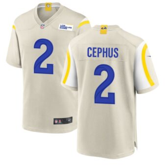 Quintez Cephus Men's Nike Los Angeles Rams Bone Custom Game Jersey