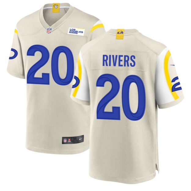 Ronnie Rivers Men's Nike Los Angeles Rams Bone Custom Game Jersey