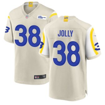 Shaun Jolly Men's Nike Los Angeles Rams Bone Custom Game Jersey