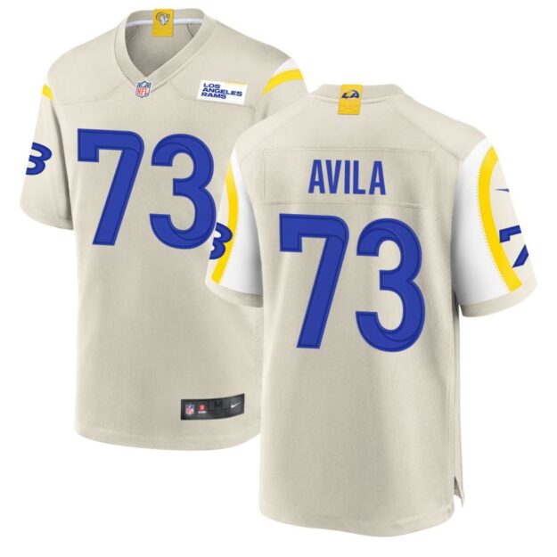 Steve Avila Men's Nike Los Angeles Rams Bone Custom Game Jersey