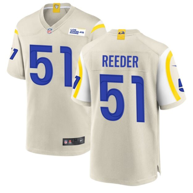 Troy Reeder Men's Nike Los Angeles Rams Bone Custom Game Jersey