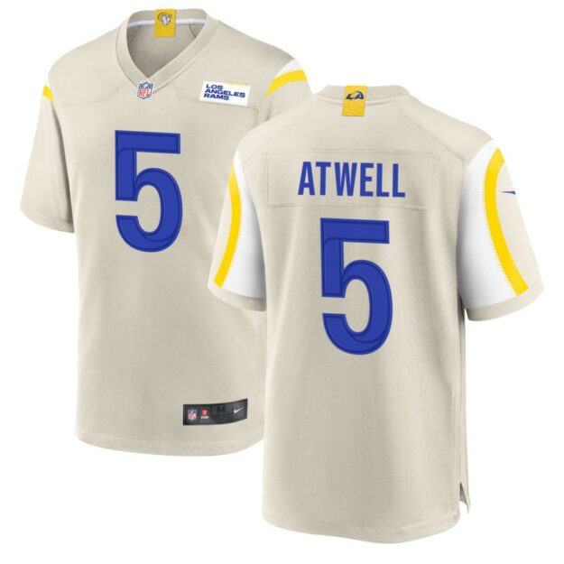 Tutu Atwell Men's Nike Los Angeles Rams Bone Custom Game Jersey