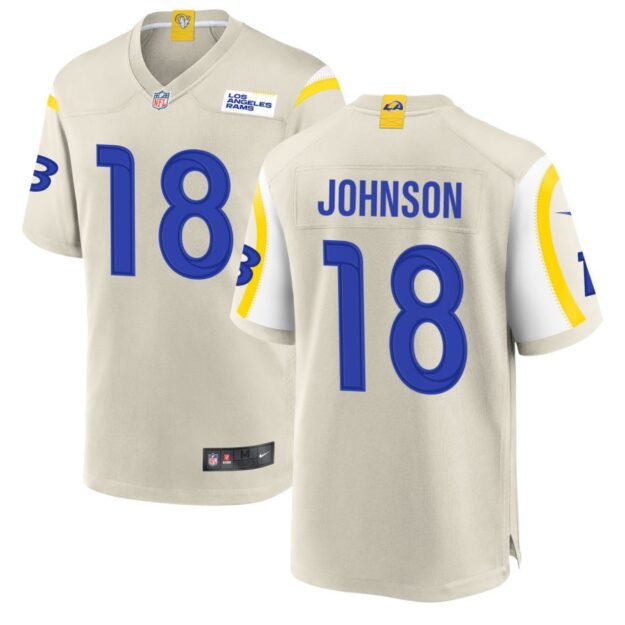 Tyler Johnson Men's Nike Los Angeles Rams Bone Custom Game Jersey