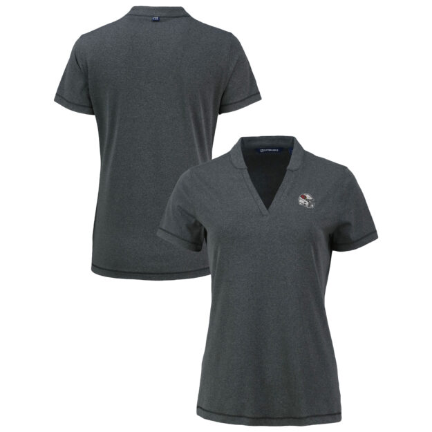 Women's Cutter & Buck Heather Black Arizona Cardinals Forge Stretch Blade DryTec V-Neck Polo