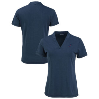 Women's Cutter & Buck Heather Navy Arizona Cardinals Forge Stretch Blade DryTec V-Neck Polo