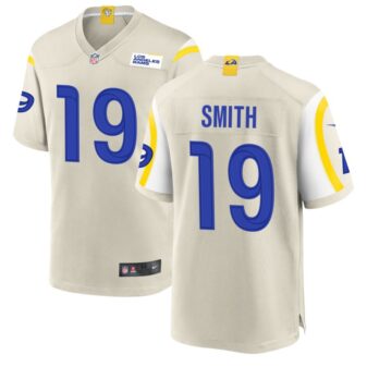 Xavier Smith Men's Nike Los Angeles Rams Bone Custom Game Jersey