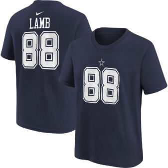 Youth Nike CeeDee Lamb Navy Dallas Cowboys Player Name & Number Performance T-Shirt