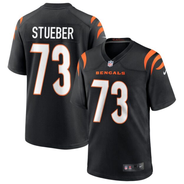 Andrew Stueber Youth Nike Black Cincinnati Bengals Logo Game Custom Jersey