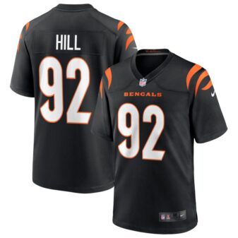 B.J. Hill Youth Nike Black Cincinnati Bengals Logo Game Custom Jersey