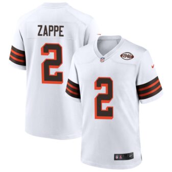 Bailey Zappe Men's Nike White Cleveland Browns 1946 Collection Alternate Custom Jersey