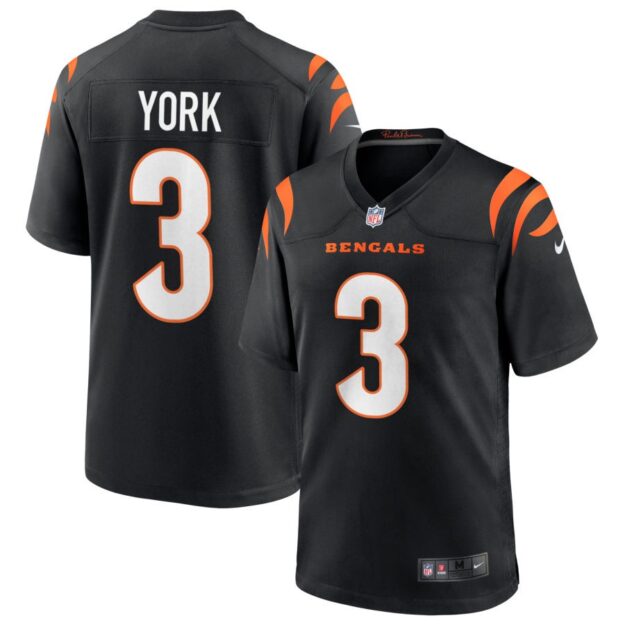 Cade York Men's Nike Black Cincinnati Bengals Game Custom Jersey