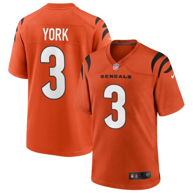 Cade York Men's Nike Orange Cincinnati Bengals Alternate Game Custom Jersey