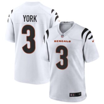 Cade York Men's Nike White Cincinnati Bengals Game Custom Jersey