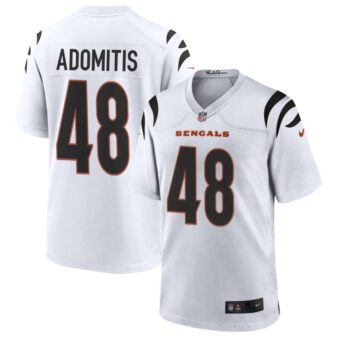 Cal Adomitis Men's Nike White Cincinnati Bengals Game Custom Jersey