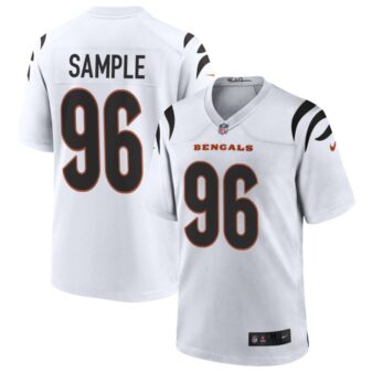 Cam Sample Men's Nike White Cincinnati Bengals Game Custom Jersey