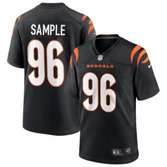 Cam Sample Youth Nike Black Cincinnati Bengals Logo Game Custom Jersey