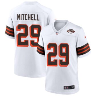 Cameron Mitchell Men's Nike White Cleveland Browns 1946 Collection Alternate Custom Jersey