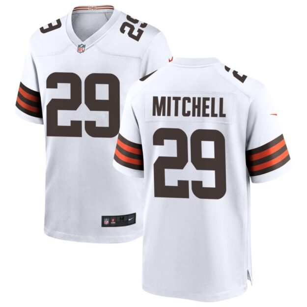 Cameron Mitchell Men's Nike White Cleveland Browns Custom Game Jersey