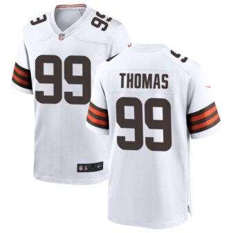 Cameron Thomas Men's Nike White Cleveland Browns Custom Game Jersey