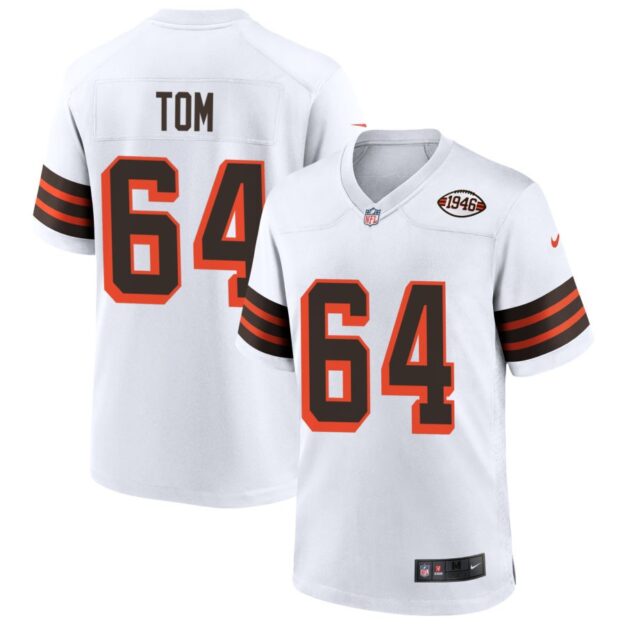 Cameron Tom Men's Nike White Cleveland Browns 1946 Collection Alternate Custom Jersey