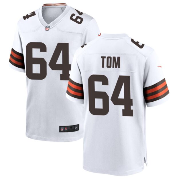 Cameron Tom Men's Nike White Cleveland Browns Custom Game Jersey