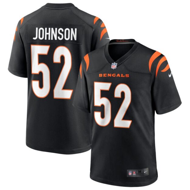 Cedric Johnson Men's Nike Black Cincinnati Bengals Game Custom Jersey