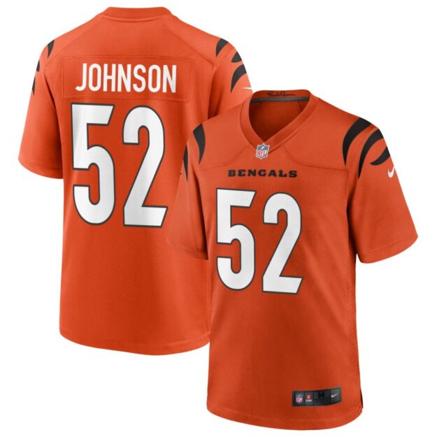 Cedric Johnson Men's Nike Orange Cincinnati Bengals Alternate Game Custom Jersey