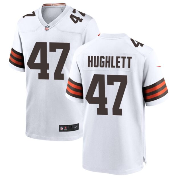 Charley Hughlett Men's Nike White Cleveland Browns Custom Game Jersey