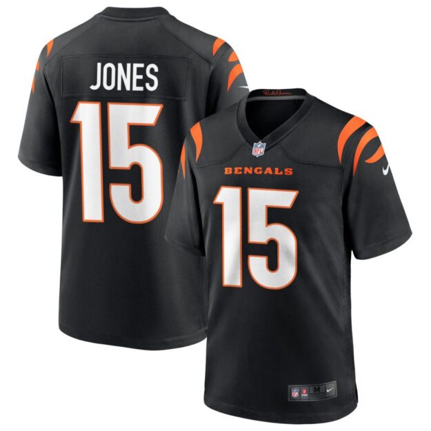 Charlie Jones Men's Nike Black Cincinnati Bengals Game Custom Jersey