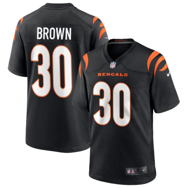 Chase Brown Men's Nike Black Cincinnati Bengals Game Custom Jersey