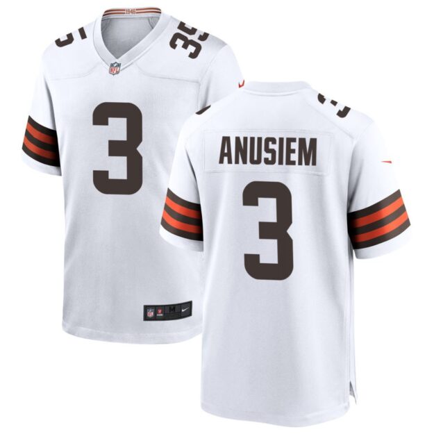 Chigozie Anusiem Men's Nike White Cleveland Browns Custom Game Jersey