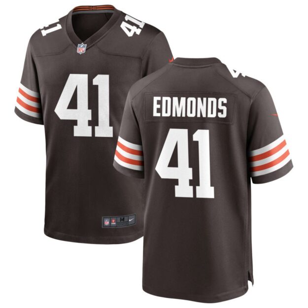 Chris Edmonds Men's Nike Cleveland Browns Brown Custom Game Jersey