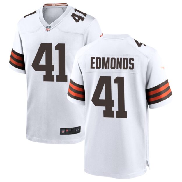 Chris Edmonds Men's Nike White Cleveland Browns Custom Game Jersey